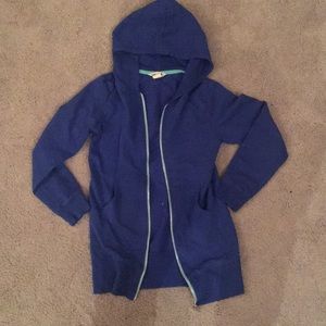H&M basic blue zip up hoodie